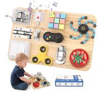 Busy Board Fidget Toy for Toddler Kid Early Development, Fidget Sensory Learning Motor Skills Montessori Toy for Age 3 4 5, Airplane Car Travel Toy Birthday Gifts Educational Activities for Boy Girl