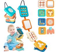 Busy Board for 1 Year Old,Montessori Toys for 1 2 3 Year Old Boy Girl Birthday Gifts,8 in1 Toddler Toys Travel Activities Busy Cube,My First Montessori Busy Board (Blue)