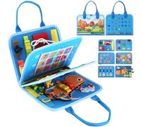 Busy Board for Toddlers, Montessori Learning Sensory Toys Activity Board | Developing Sensory Toy for Fine Motor Skills, Travel Toy for Plane Car, Gift for 1 2 3 Year Old Boys Girls