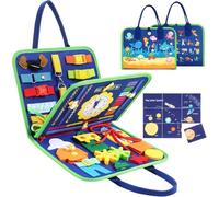 Busy Board for Toddlers, Montessori Learning Sensory Toys Activity Board | Developing Sensory Toy for Fine Motor Skills, Travel Toy for Plane Car, Gift for 1 2 3 Year Old Boys Girls