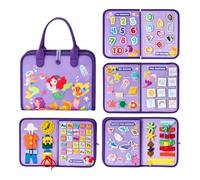 Busy Board for Toddlers Montessori Toys, Quiet Book, Sensory Board Toy Educational Activities for Fine Motor Skills Learning, Travel Toys for Plane Car, Gifts for 1 2 3 4 Years Boys Girls (Purple)