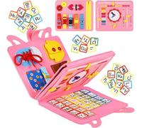Busy Board for Toddlers, Sensory Toys for Autism Montessori Activity Board Fine Motor Skills Preschool Educational Learning Gifts for 3 4 5 Year Old Girls & Boys Car Airplane Travel Toy