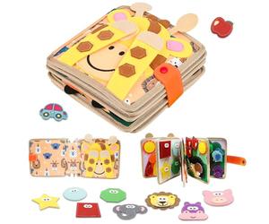 Busy Board from 1 Year Old, Employment Book for Toddlers, DIY Felt Activity Book, 3D Activities Fabric Picture Book, Preschool Learning Toy, Activity Book with Life Skills
