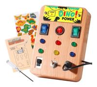 Busy Board Montessori Toy Activity Board Sensory Toy 16 LED Lights Music Box Science and Physics Education Toy M