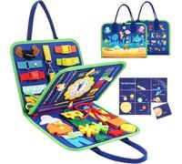 Busy Board Montessori Toy for Kids - Ocean & Solar System Themed Sensory Activity Board, Educational Learning Toy for Fine Motor Skills, Travel Toy for Plane Car, Gift for Boys Girls