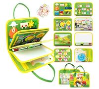 Busy Board Montessori Toys for 1 2 3 4 Year Old, Busy Book Sensory Educational Preschool Learning Activity for Toddler, Birthday Gifts for Girls Boys, Travel Toys for Airplane Car