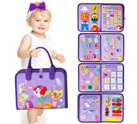 Busy Board Montessori Toys for 1-4 Year Old Girls - Mermaid Princess Themed Busy Book, Sensory Educational Toy for Toddlers Preschool Learning, Travel Activities Birthday Gift