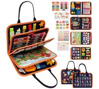 Busy Board Montessori Toys for 3 Year Old Toddler Busy Book Felt Quiet Book Educational Sensory Toys Early Development Interactive Toy Preschool Learning Activity Board for Boys Girls (Blue 1)