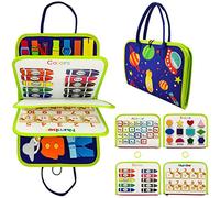 Busy Board Montessori Toys for Toddlers, Busy Book Toddler Travel Toys,Sensory Board Toy Educational Activities for Fine Motor Skills Learning,Kids Toys Gifts for Boys Girls Birthday