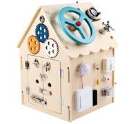 Busy Board Toy - Multi-Functional Wooden Activity Board for Life Skills and Fine Motor Skill Learning