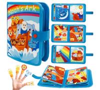 Busy Book for Toddler 1-3 Year Olds, 3D Noah's Ark/Forest Journey Theme Montessori Sensory Toy Newborn Busy Board Quiet Book with Velcro, Birthday Baptism Gifts for Baby Boys Girls(Noah's Ark)
