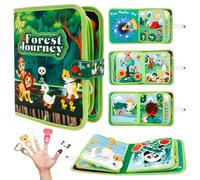 Busy Book for Toddler 1-3 Year Olds, 3D Noah's Ark/Forest Journey Theme Montessori Sensory Toy Newborn Busy Board Quiet Book with Velcro, Birthday Baptism Gifts for Baby Boys Girls(Forest Journey)