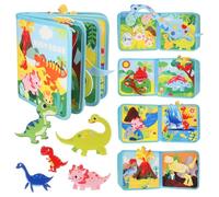Busy Book, Maypott 3D Stereoscopic Dinosaur Felt Learning Busy Board for Toddlers 1-3 Ages Babies, Early Learning Toys Toddler Sensory Toys for Kids Animal Farm Busy Book Travel Educational Toy