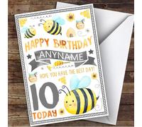 Busy Bumble Bee Any Age & Name Personalised Children's Birthday Card - Special Personalised Birthday Card For Children, Kid's Birthday Card