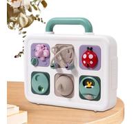Busy Cube Sensory Toys - Interactive Sensory Toy 23.5x21cm 6-In-1 Educational, Explore Animal Puzzle Games Sliding Learning & Girls