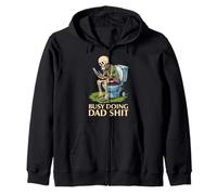 Busy Doing Dad Shit Skeleton Toilet Funny Father's Day Zip Hoodie