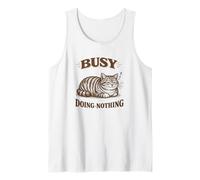 Busy Doing Nothing Cat Lovers Cute Cat Nap Design Tank Top