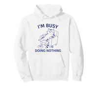 Busy Doing Nothing Funny Lazy Cat Pullover Hoodie