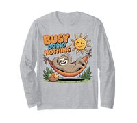 Busy Doing Nothing Relaxed Sloth Long Sleeve T-Shirt