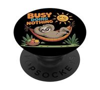 Busy Doing Nothing Relaxed Sloth PopSockets Adhesive PopGrip