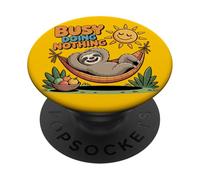 Busy Doing Nothing Relaxed Sloth PopSockets Adhesive PopGrip