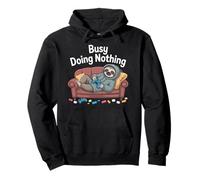 Busy Doing Nothing Relaxed Sloth Pullover Hoodie
