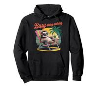 Busy Doing Nothing Relaxed Sloth Pullover Hoodie