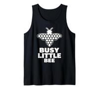 Busy Little Bee Honeycomb Wings Minimal Graphic Design Tank Top