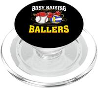 Busy Raising Ballers baseball volleyball mom leopard women PopSockets PopGrip for MagSafe