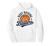 Busy Raising Ballers Funny Basketball Mom Grandma Pullover Hoodie
