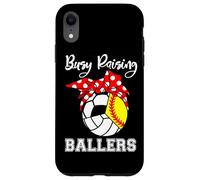 Busy Raising Ballers Funny Softball Volleyball Soccer Mom Case for iPhone XR