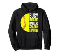Busy Raising Ballers Season Loading Softball Pullover Hoodie