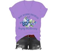 Busy Raising Disciples & Buying Blueberries Shirt, Busy Raising Disciples and Buying Blueberries V-Neck Tshirt Purple
