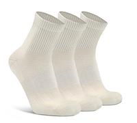 Busy Socks Mens Womens Merino Wool Blend Running Socks Lightweight Low Cut Ankle Socks 3 Pack, 3 pairs of white., L-XL