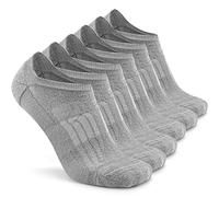 Busy Socks No Show Merino Wool Athletic Running Socks for Men Women,Low Cut Thin Soft Sport Wool Socks with Non-Slip Grips, 6 Pairs Grey, Large-X-Large