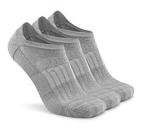 Busy Socks No Show Merino Wool Athletic Running Socks for Men Women,Low Cut Thin Soft Sport Wool Socks with Non-Slip Grips, 3 Pairs Grey, Small-Medium