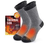 Busy Socks Winter Warm Thermal Socks for Men Women Extra Thick Insulated Heated Crew Boot Socks for Extreme Cold Weather, Dark Grey, 1 Pair, Large