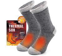 Busy Socks Winter Warm Thermal Socks for Men Women Extra Thick Insulated Heated Crew Boot Socks for Extreme Cold Weather, Light Grey, 1 Pair, Medium