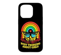 Busy Thinking About Girls Gay Pride Lesbian Rainbow Woman Case for iPhone 15 Pro