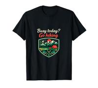 Busy Today Go Hiking Mountain Badge Graphic T-Shirt