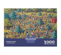 Busy Town Square Jigsaw Puzzles 1000 Pieces of Premium Cardboard Jigsaws for Adults Forest Carnival Crowd for Relaxing Activities for Adults And Mindfulness Activities 52x38cm/1000pcs