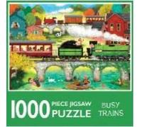 Busy Trains Puzzle | Jigsaw Puzzles for Adults 1000 Pieces | Puzzles for Adults, Teens, Kids, Family | 1000 Piece Puzzle for Adults by Page Publications