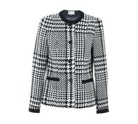 Busy Women Navy and White Houndstooth Pattern Jacket with Round Neck 14