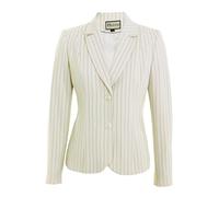 Busy Women's Lemon Yellow Cream Stripe Suit Jacket Blazer 10