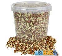 BusyBeaks Split Peanuts | Premium Quality Fresh Feed | Garden Wild Bird Nut Food | Aflatoxin Free Mix | Protein Rich, High in Energy Mixture | Holds Nutritious Vitamins and Essential Oils (1L Tub)