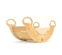 BusyKids Multifunctional Wooden Swing Unfinished Wood (No varnish) Montessori Toddler Swing Wooden Climbing Rocker Balance Board