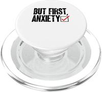But First Anxiety Funny Mental Health Checklist Design PopSockets PopGrip for MagSafe