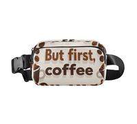 But First Coffee Coffee Beans Fashionable Running Belt Bag Waist Pack for Women Men Mini with Adjustable Belt for Cycling Hiking Gym cintura para mujer, But the first coffee coffee beans, But the