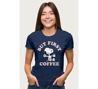 But First Coffee Snoopy Peanuts T-Shirt Peanuts Navy XXL