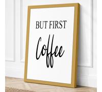 But First Coffee Typography Canvas Wall Art Print 36x24 Inch (91 x 61 cm)